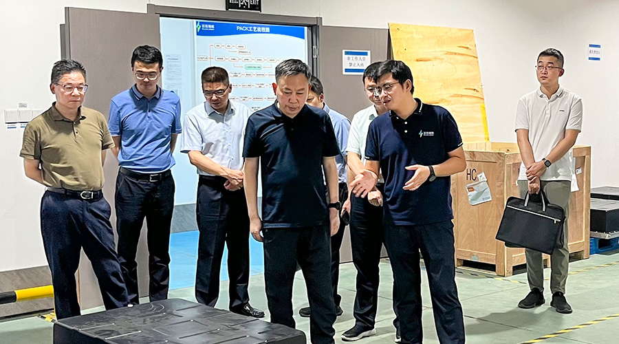 江苏省镇江市新区管委会领导莅临杏鑫娱乐储能江苏工厂调研指导