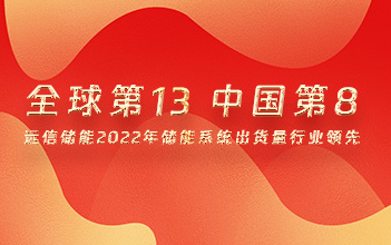 全球第13，中国第8！杏鑫娱乐储能2022年储能系统出货量行业领先！
